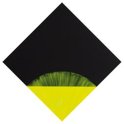 MULTIPLE mit Unikatcharakter, Jumping Squares-Schwarz/Weiss - Gelb, 02/2015, Öl, Acryl auf MDF, 20 x 20 cm, Auflage 5 St