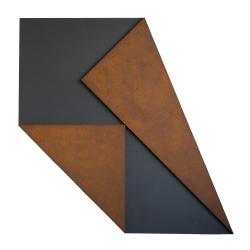 Q_Faltung#3_Eisenglimmer-Rost, 10/2025, Pigmente, Acryl auf MDF, 100 x 100 cm
