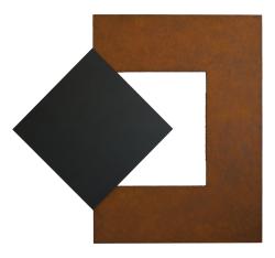 Q_Rost / Twist_Eisenglimmer, 01/2023, Pigmente, Acryl auf MDF, 120 x 132 cm
