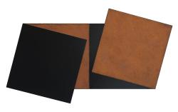R_2QP/15°-Rost/Schwarz, 08/2019, Pigmente, Öl, Acryl auf MDF, 57 x 99 cm