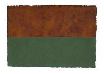 1:1/Rost_Französiche grüne Erde, 10/2021, Pigmente, Gouache auf handgesch. Papier, 21 x 30 cm
