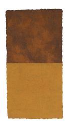 50:fifty/Neapelgelb rötl.-Rost, 04/2020, Pigmente, Gouache auf handgesch. Papier, 40 x 20 cm